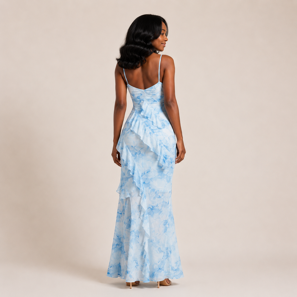 Robe Maxi "Nymphéa Bleu"