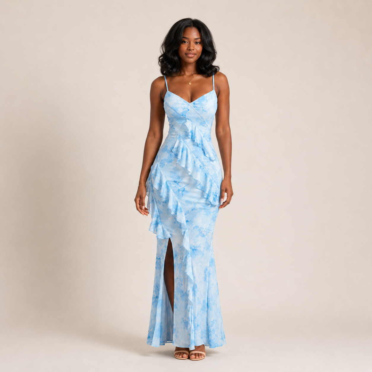 Robe Maxi "Nymphéa Bleu"